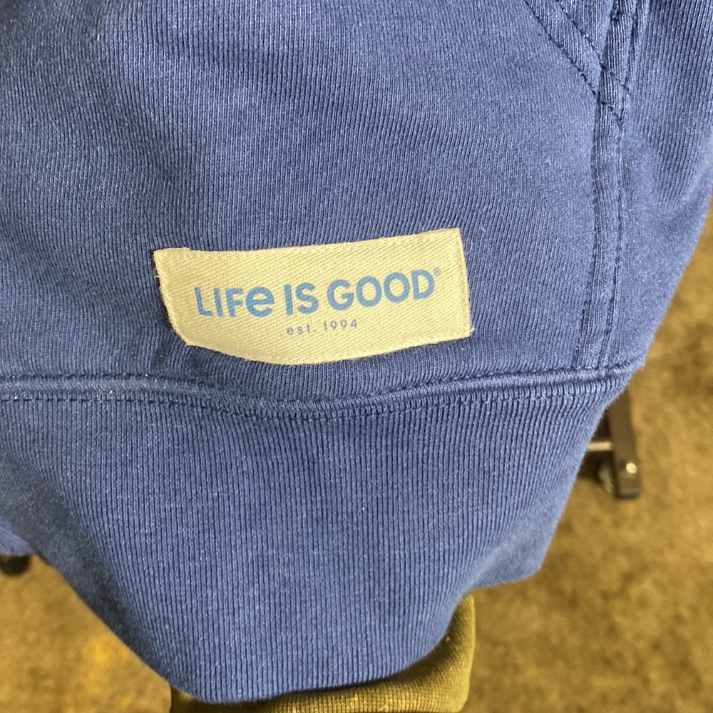 Over-Sized Life Is Good Zip-Up Sweater - Picture 2 of 9